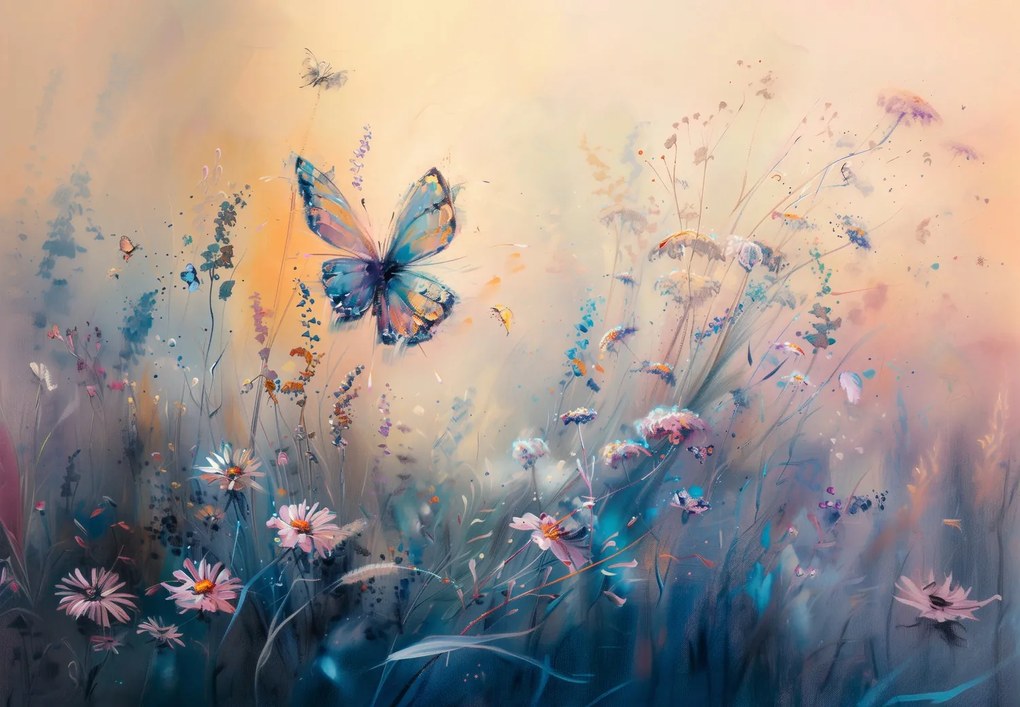 Fototapeta - Lúka s motýľom II. (147x102 cm)