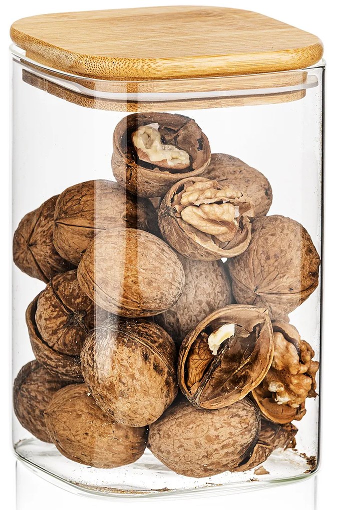 4Home Sklenená dóza na potraviny s vekom Bamboo, 950 ml, 950 ml