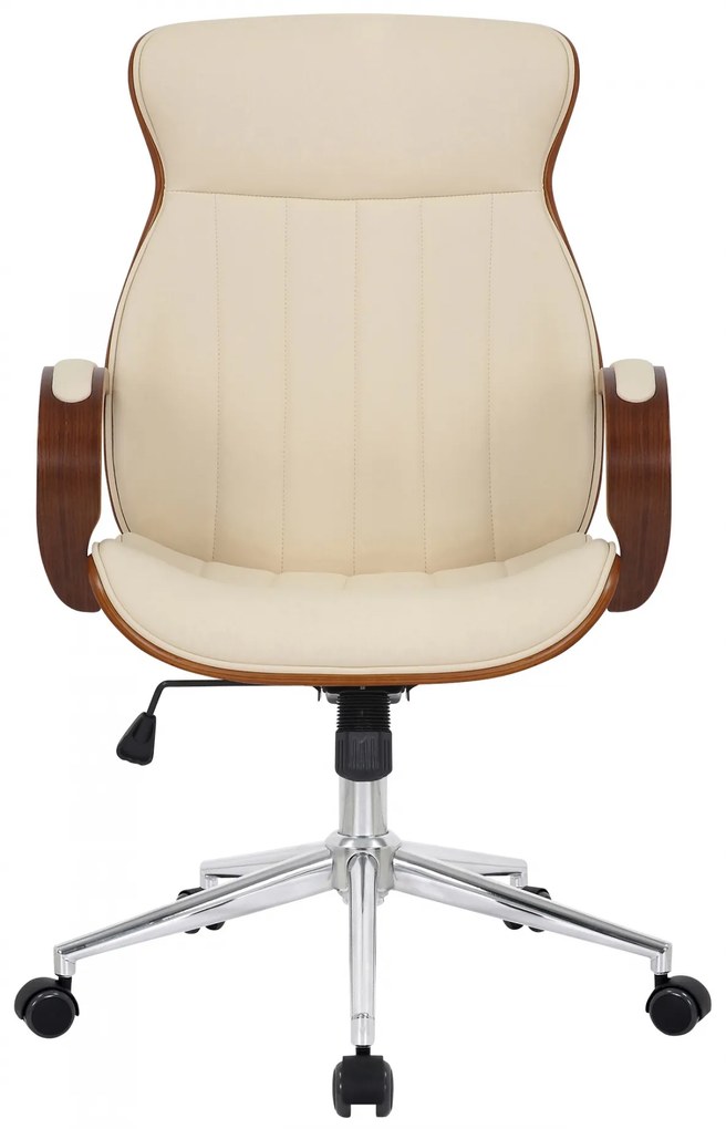 Design-Shop Kancelárska stolička Melilla - drevo orech - Krémová