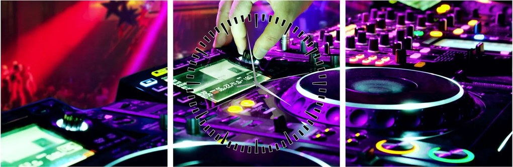Obraz - DJ (s hodinami) (90x30 cm)