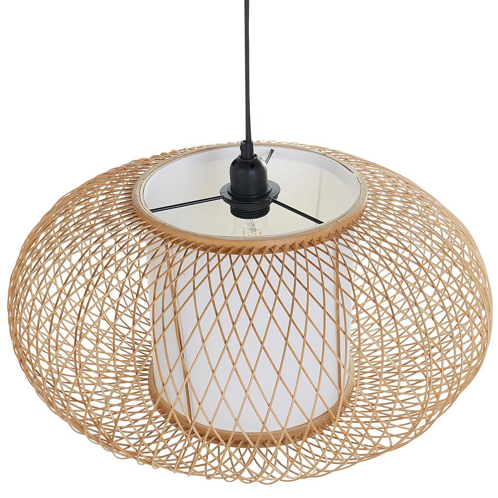 Bambusová závesná lampa prírodná LIMBANG Beliani