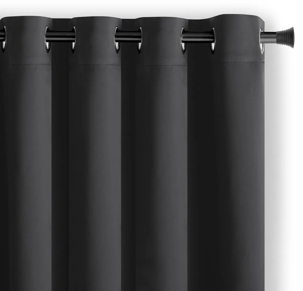 Záves AmeliaHome Blackout s priechodkami 140x175 cm čierny