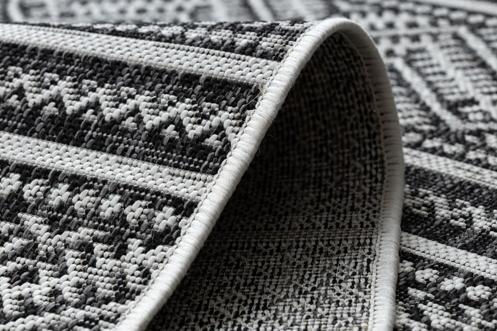 Koberec SISAL SION cikcak, diamanty BOHO 22168 čierny / ecru