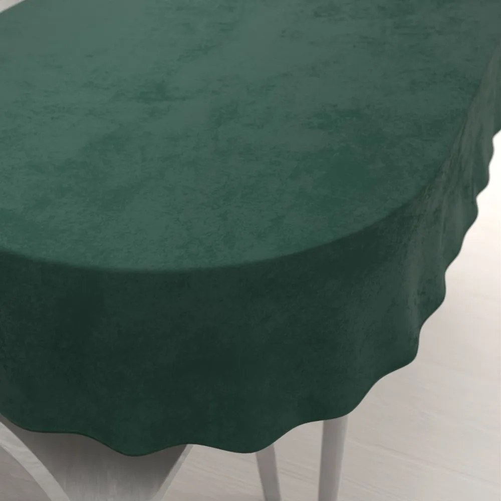 Biante Veľký zamatový oválny obrus Velvet Premium SVP-044 Lesná zelená 160x220 cm
