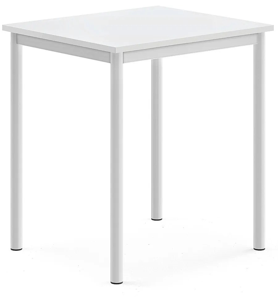 Stôl SONITUS, 700x600x760 mm, HPL - biela, biela