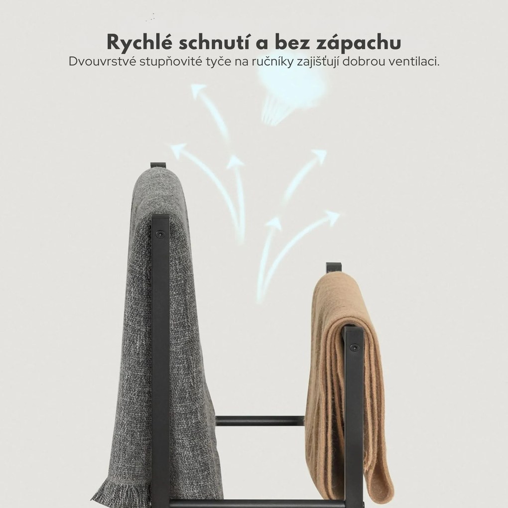 Stojan na ručníky Houseland Lora hnědý/černý