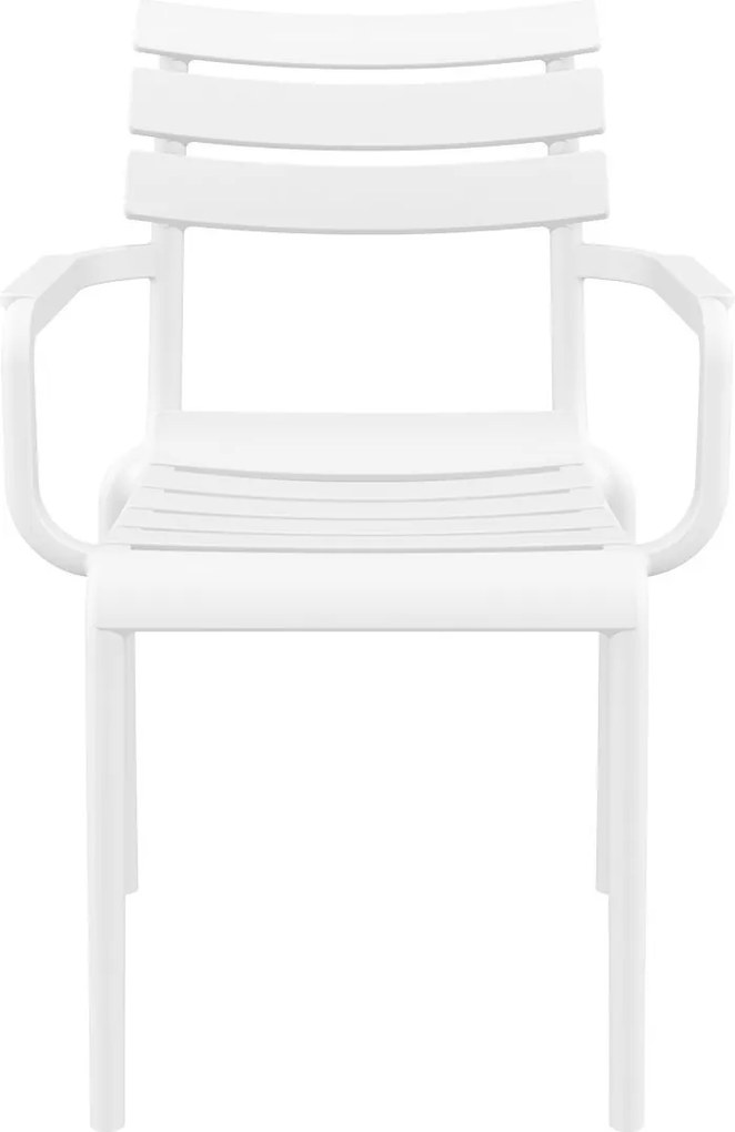 PARIS záhradná stolička s podrúčkami white
