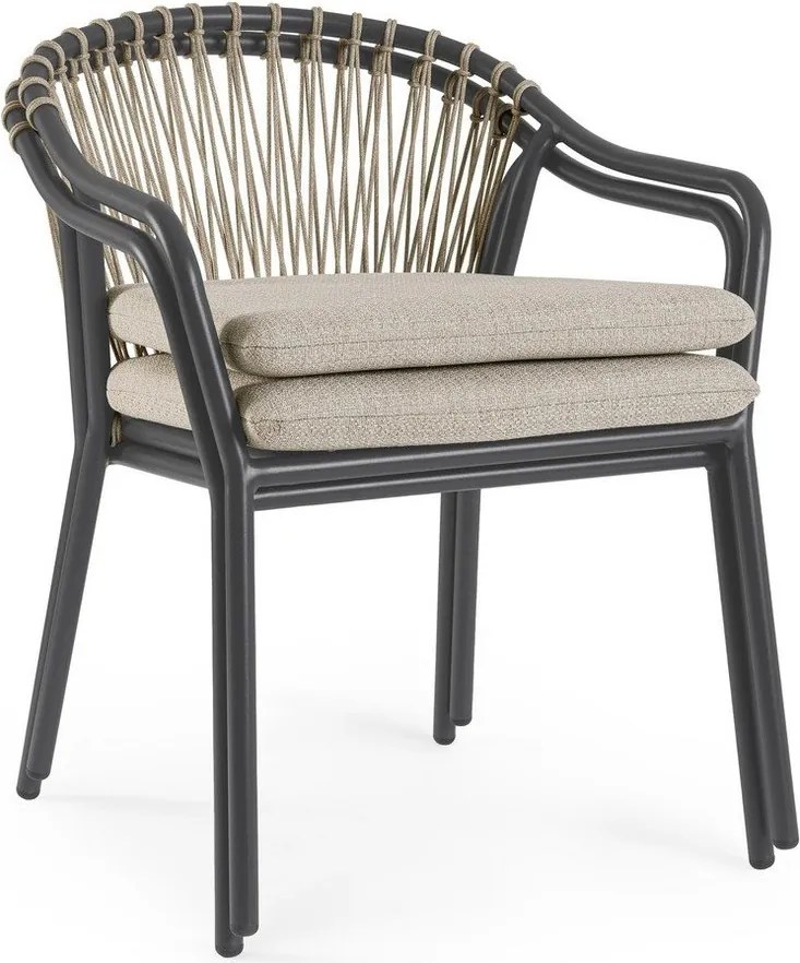 Svetlohnedá kovová záhradná stolička Edvige – Bizzotto