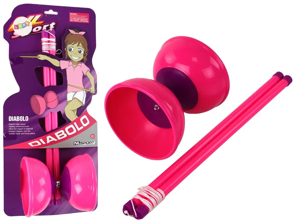 LEAN TOYS Jojo Diabolo – ružová 13,5x11,5 cm