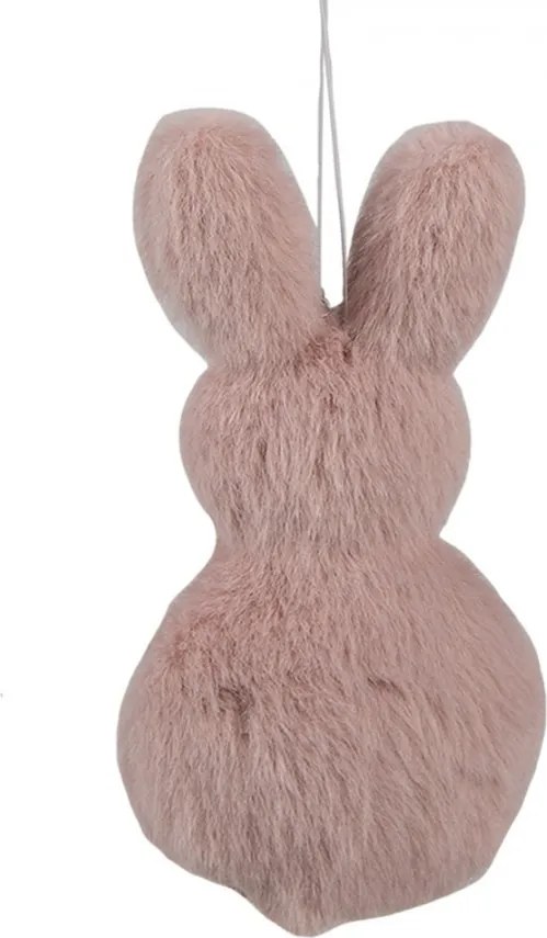 Ružový plyšový závesný veľkonočný zajačik s kvietkou Magiccal - 6*2*11 cm