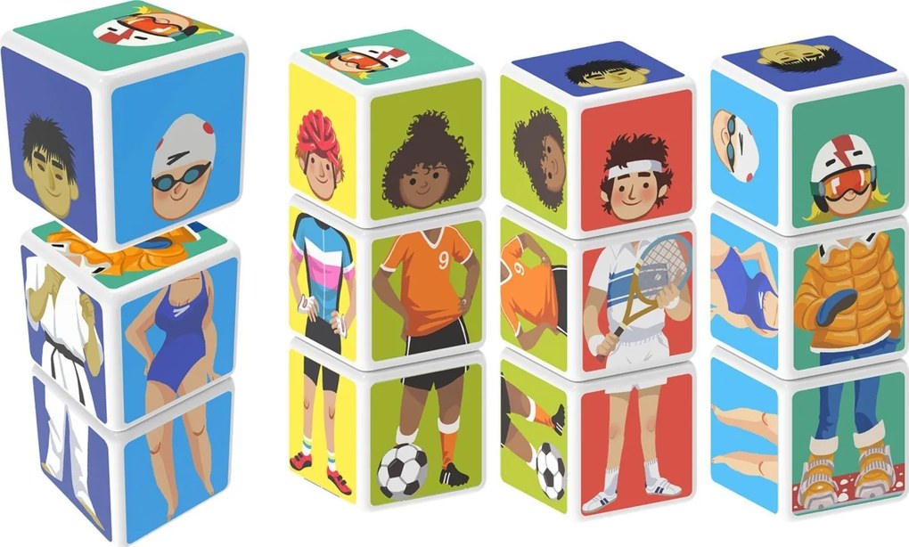 GEOMAG Magnetické kocky Magicube Mix&amp;Match Sport, 3 kocky