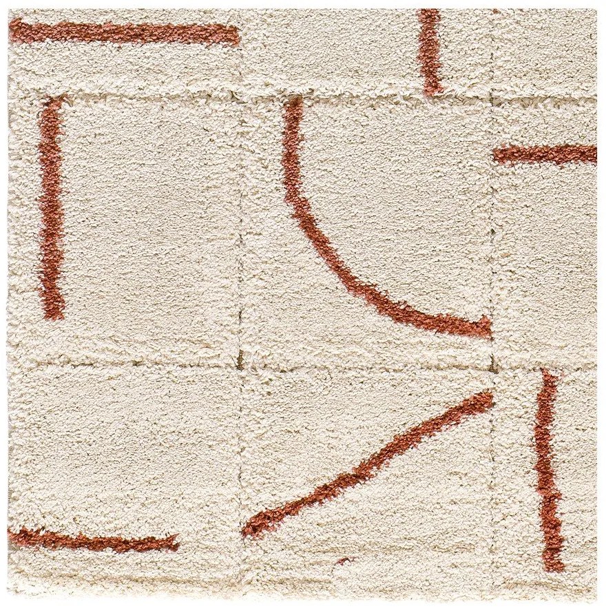 Koberec v tehlovej a krémovej farbe 133x190 cm Brenda – Universal