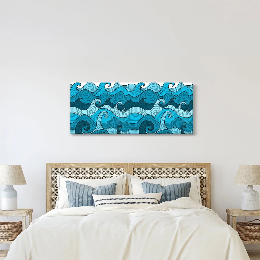 Obraz - Abstrakcia, more (120x50 cm)