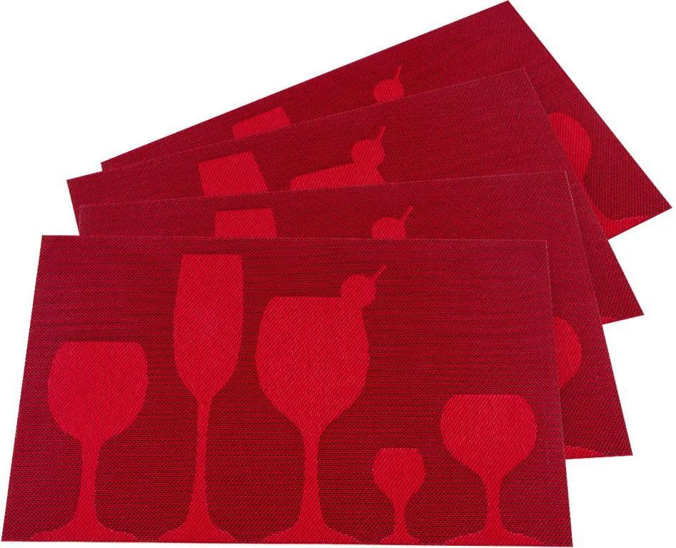 JAHU Prestieranie Drink červená, 30 x 45 cm, sada 4 ks