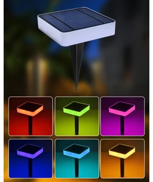 Immax NEO 07911L - LED RGB Stmievateľné solárne svietidlo 1W/5V hranatý IP54 Tuya