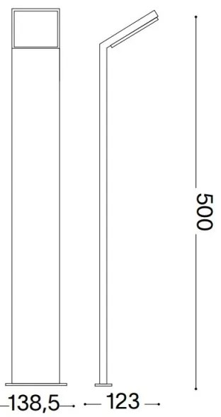 Ideal Lux - LED Vonkajšia lampa STYLE LED/8,5W/230V 4000K 50 cm CRI 90 IP54 čierna