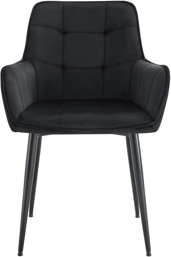 Jedálenská stolička Ferndale - zamat - čierna