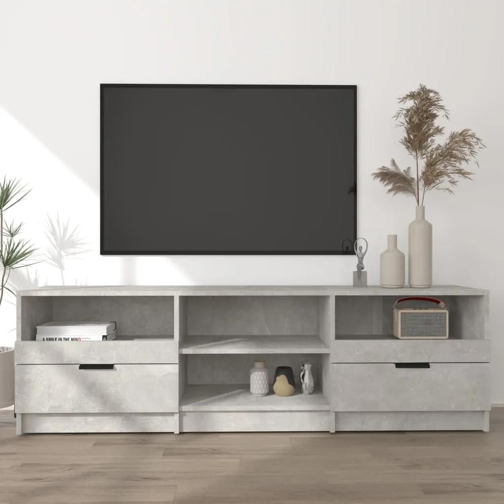 TV stolík betónový sivý 150x33,5x45 cm spracované drevo