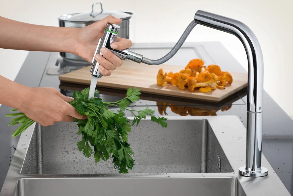 Hansgrohe M71, drezová batéria M7120-H200 s výsuvnou spŕškou, 2-otvorová inštalácia, sBOX, chrómová, HAN-73818000