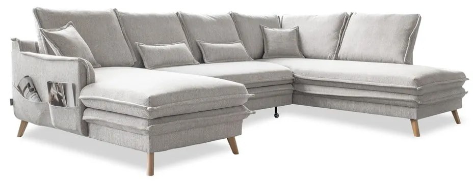 Béžová rozkladacia rohová pohovka (pravý roh/do tvaru "U") Charming Charlie – Miuform