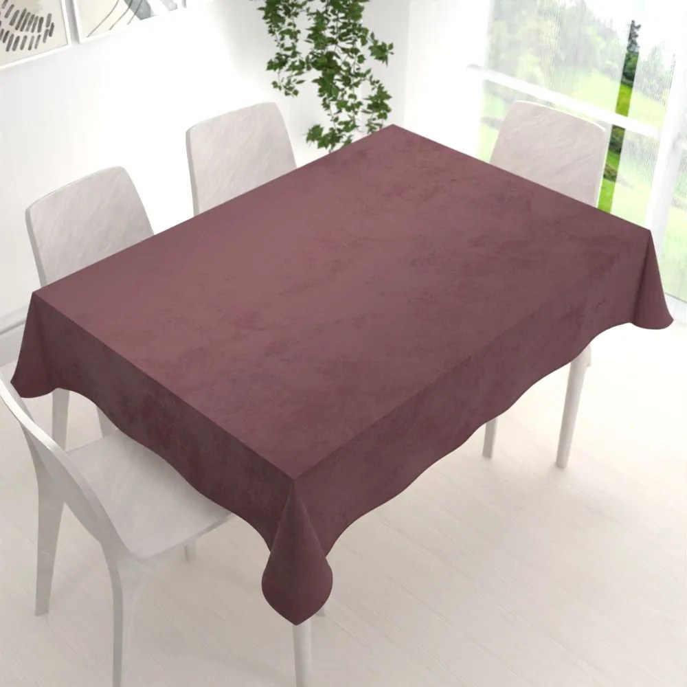 Biante Veľký zamatový obdĺžnikový obrus Velvet Premium SVP-019 Hnedofialový 180x220 cm