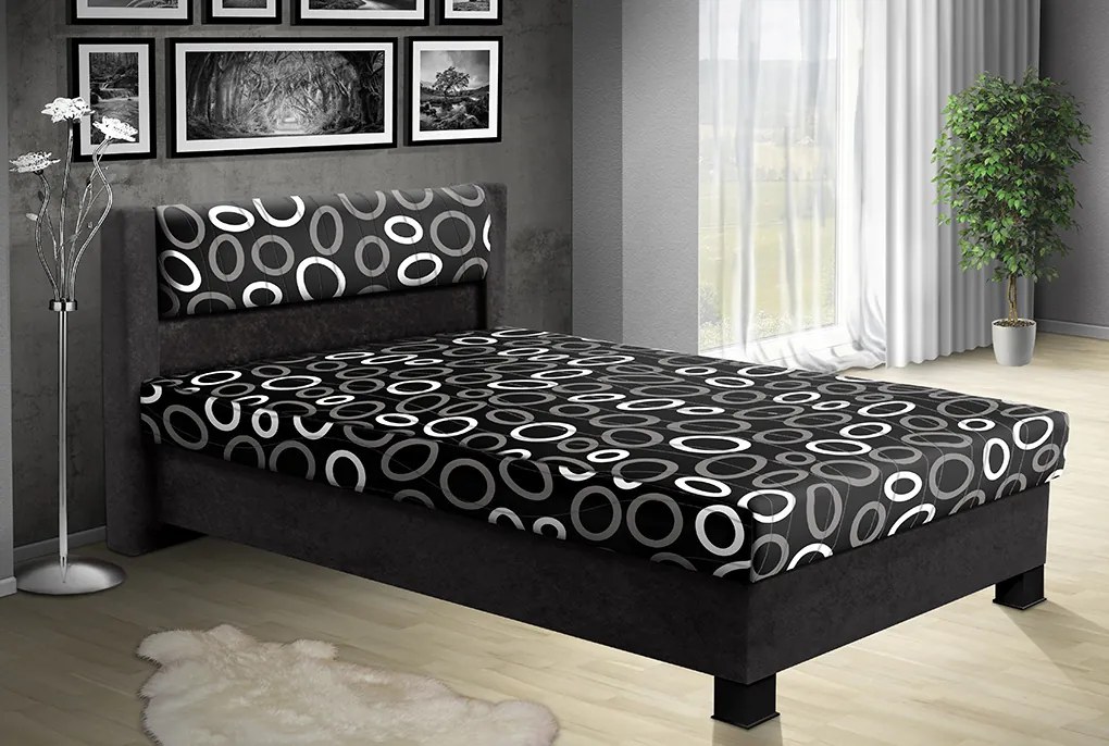Nabytekmorava Čalúnená posteľ s úložným priestorom Nikol 140 farebné čalúnenie: černá 04, čalúnenie: Mega 14 bordó