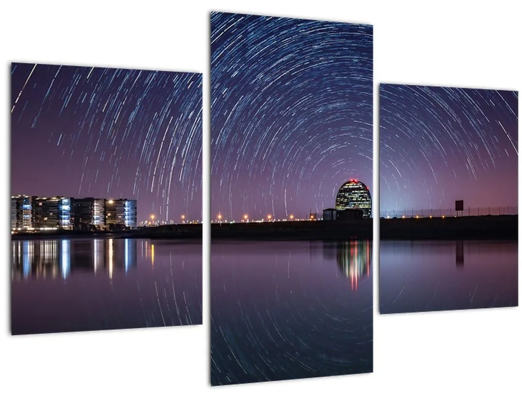 Obraz nočnej oblohy s hviezdami (90x60 cm)