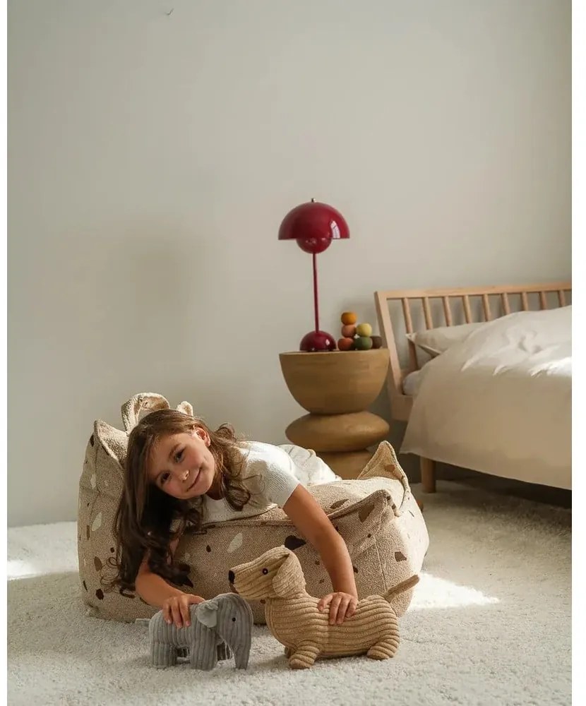 Svetlohnedý detský sedací vak z textílie buklé/ženilkový Terrazzo Chair – Wigiwama