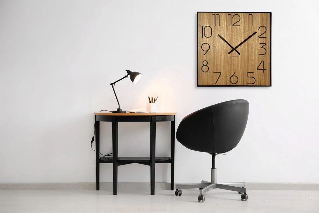 Dekorstudio Drevené hodiny na stenu Wood Square 60cm
