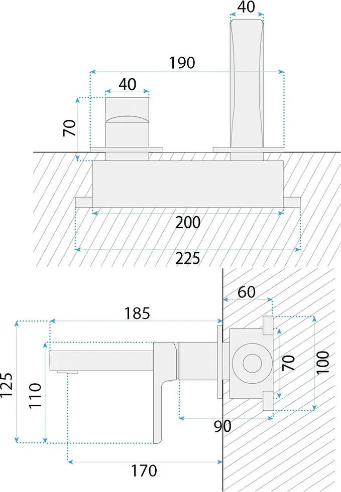 Rea Vision, podomietková umývadlová batéria s boxom, medená matná, REA-B4477