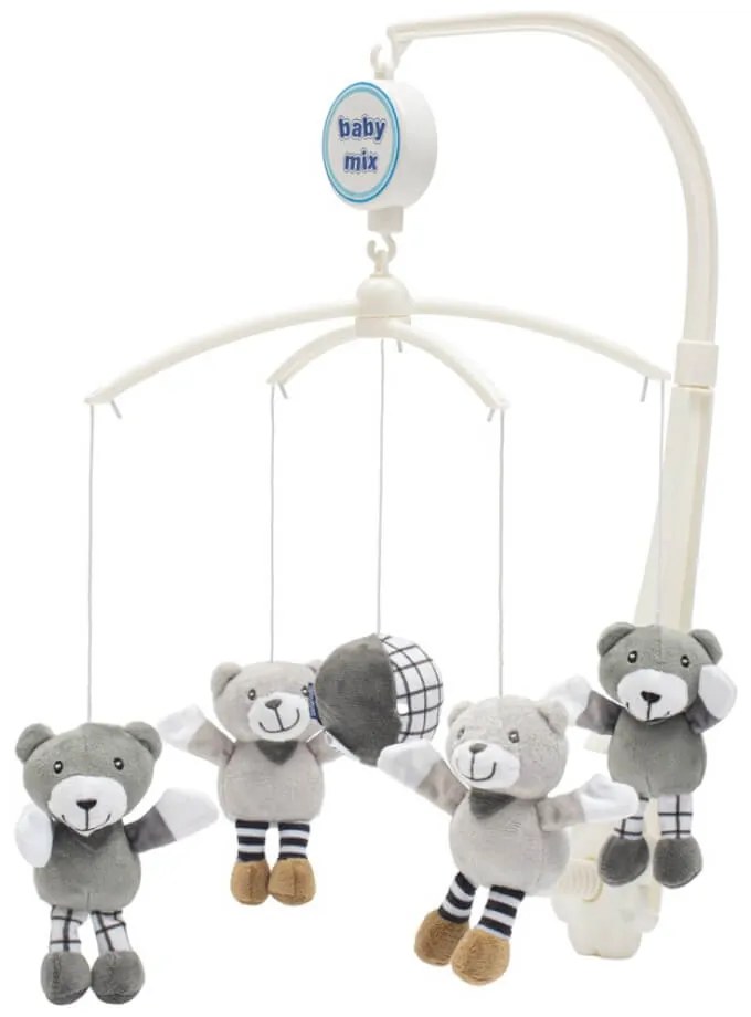 Kolotoč nad postieľku malé medvedíky sivy