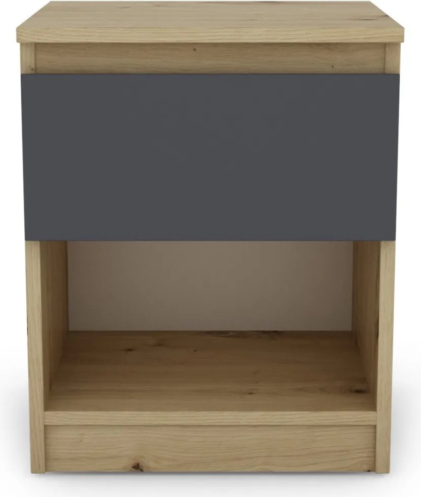 Skrinka/nočný stolík Carlos 401S, dub artisan/grafit