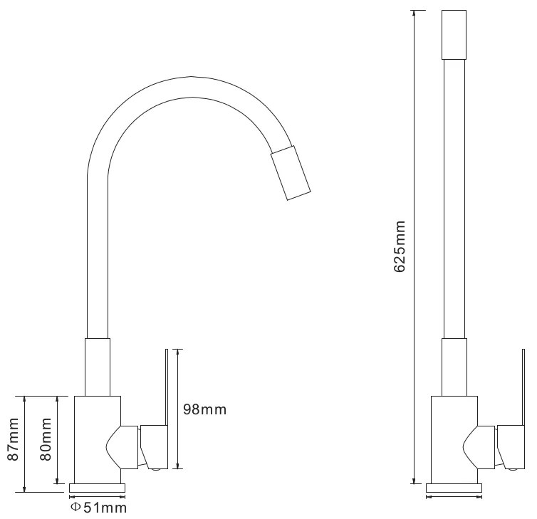 Gamma Flex 2000, stojanková drezová batéria s flexibilným ramenom, biela matná, GMA-BFX-2000AWH