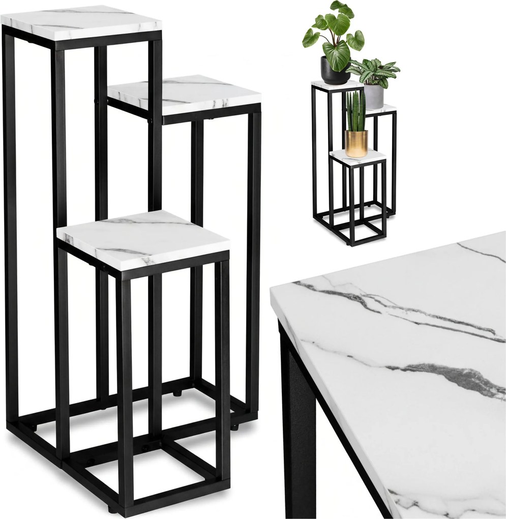 Stojan na květiny MUNIR černý/bílý