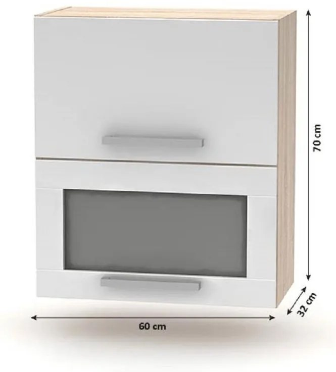 Tempo Kondela Kuchynská linka 2,4 m, dub sonoma/biela, NOVA PLUS