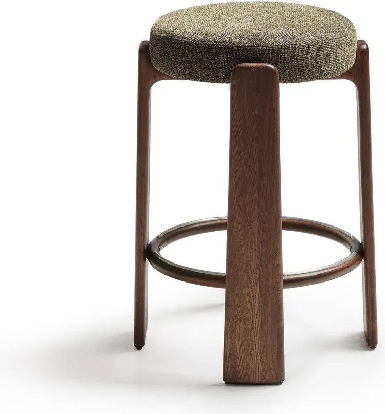 Zelená/v tmavo prírodnej farbe barová stolička z jaseňového dreva (výška sedadla 75 cm) Granite – Kave Home