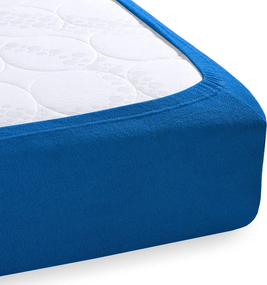 Detské froté napínacie prestieradlo do postieľky FR-016 Modré 60 x 120 x 10 cm - do postieľky