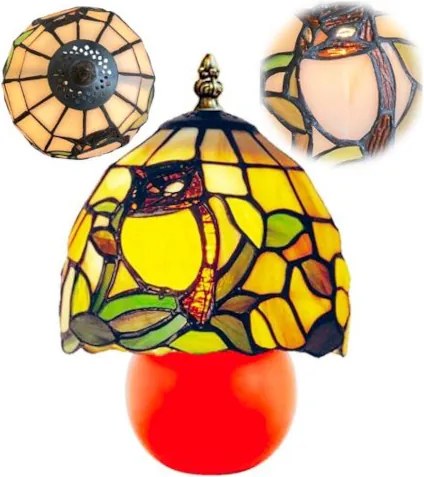 Detská lampa Tiffany ORANGE vitráž SOVA 23*Ø15 1*E14
