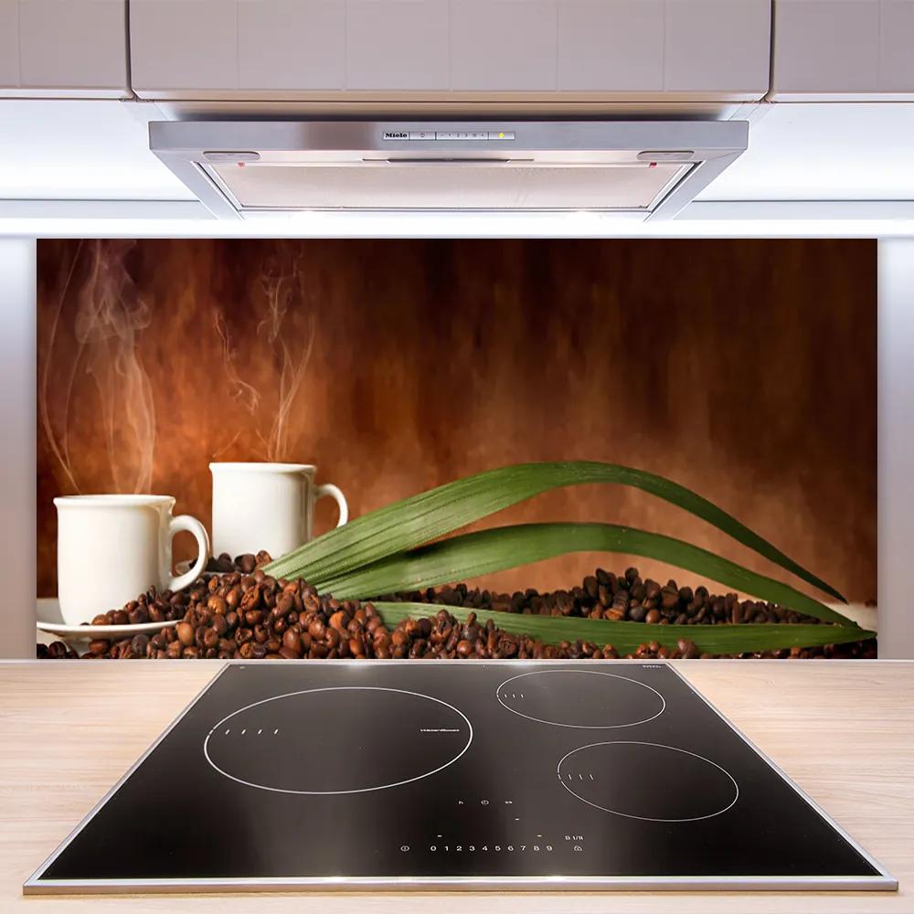 Nástenný panel  Šálky káva zrnká kuchyňa 120x60 cm