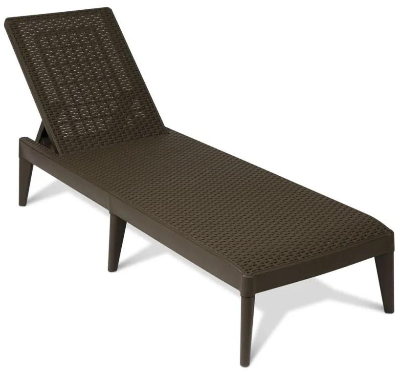 Plastové záhradné lehátko NUMANA, hnedé