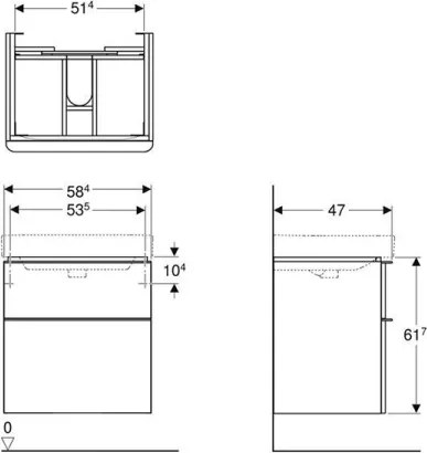 Geberit 500.352.JK.1 - Kúpeľňová skrinka pod umývadlo Smyle Square 61,7x58,4 cm antracit