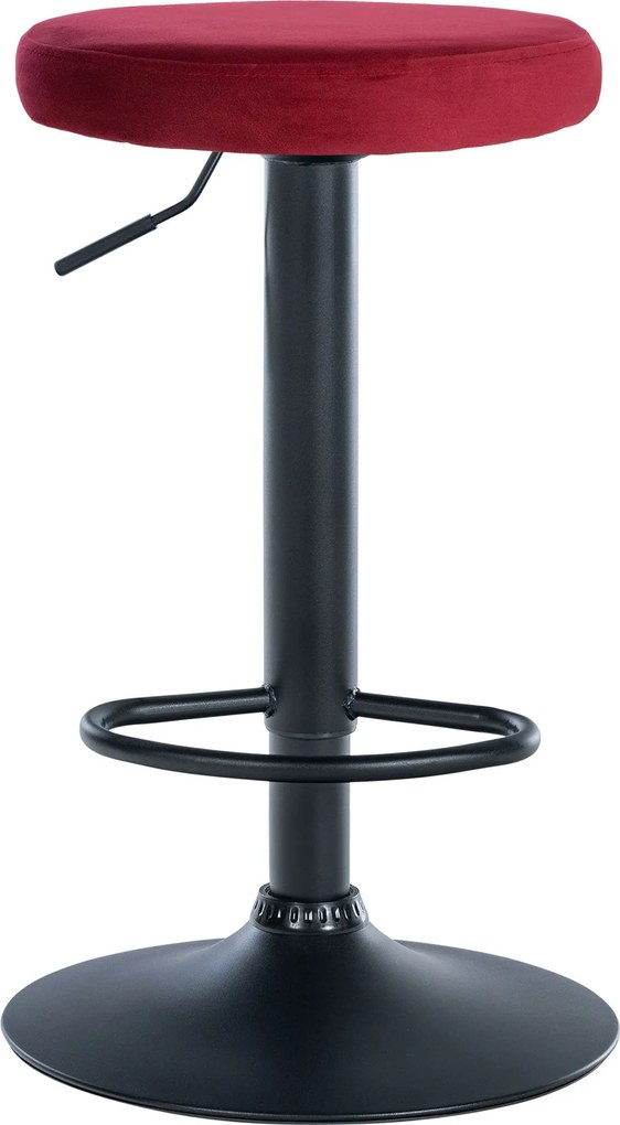 Barová stolička Ponte - zamat, čierny rám - Červená
