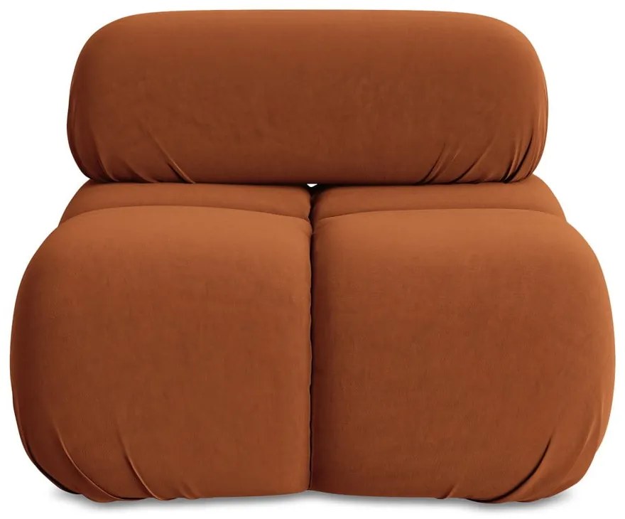 Oranžový zamatový modul pohovky (stredový diel) Lokua – Makamii