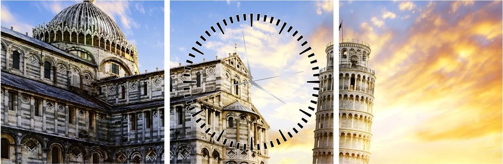 Obraz - Pisa (s hodinami) (90x30 cm)