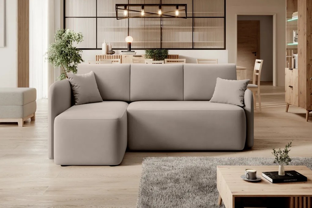 Béžová rohová sedacia súprava HADSON Varianta: Ľavý roh