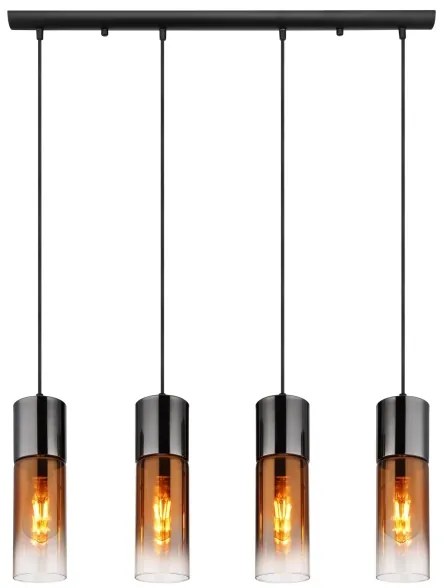 Globo 21000-4HG - Luster na lanku ANNIKA 4xE27/25W/230V čierna/medená