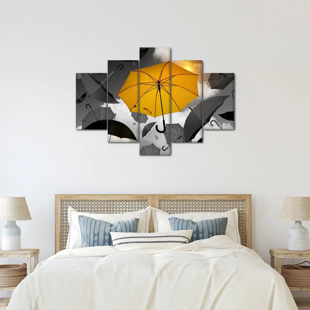 Obraz žltého dáždnika (150x105 cm)