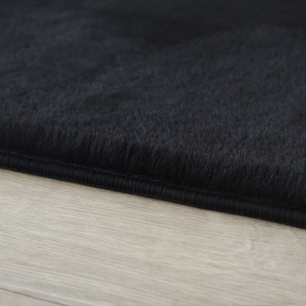Ayyildiz, Kusový koberec Pouffy 5100 Black, 80x150, čierna, obývacia izba
