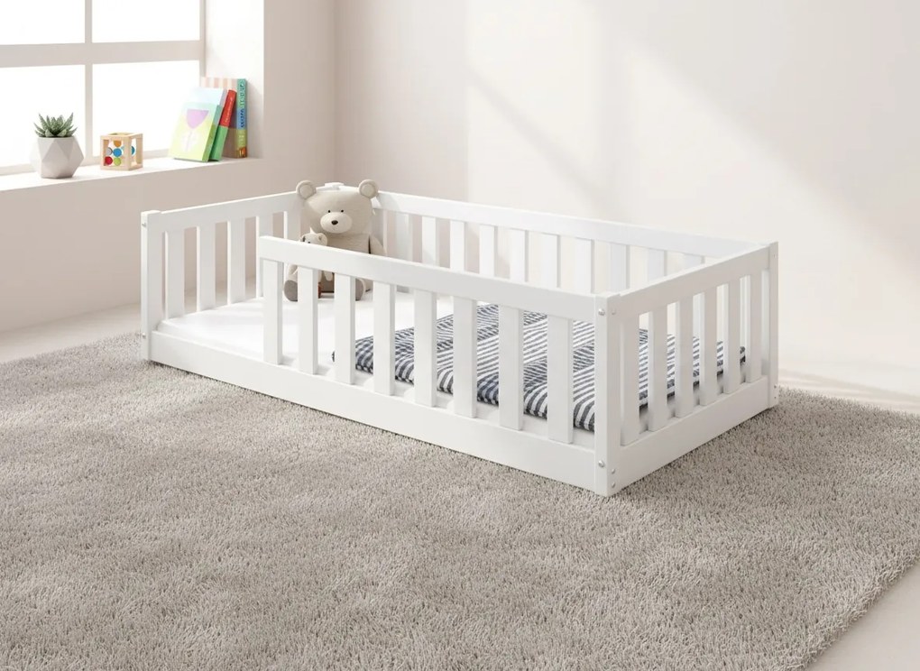 Detská posteľ BELLA SIMA 160x80 Montessori z masívu – biela