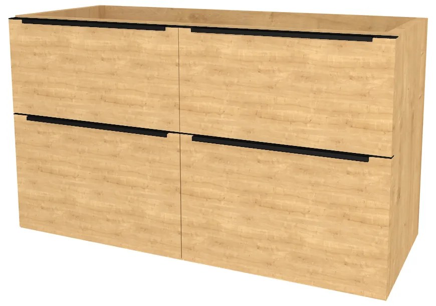 Mereo, Mereo Mailo, kúpeľňová skrinka 121 cm, čierne madlo, Multidecor, Dub Arlington, MER-CN593SBDARL